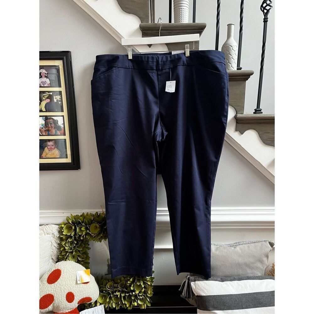 Croft & Barrow Navy The Effortless Stretch Pant sz 26W NWT